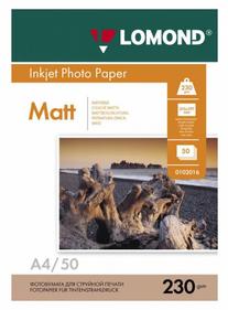 Бумага Lomond 0102016 A4/230г/м2/50л. матовая для струйной печати до 2880dpi hv