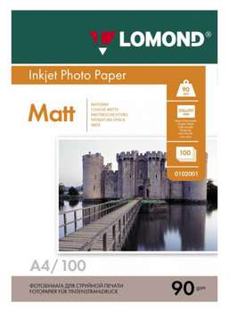 Бумага Lomond 0102001 A4/90г/м2/100л. матовая для струйной печати до 2880dpi hv