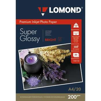 Бумага Lomond 1101112 A4/200г/м2/20л. суперглянцевая для струйной печати
