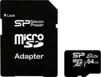 Карта памяти Silicon Power microSDXC 64Gb Class10 SP064GBSTXBU1V10-SP + adapter