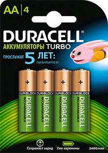Аккумулятор DURACELL Ni-Mh 2500 мА·ч Duracell Turbo AA/HR6 2500