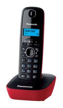 Телефон Panasonic Р/ Dect KX-TG1611RUR красный/черный АОН