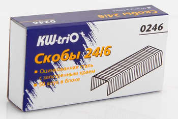 Канцтовар KW-TRIO Скобы для степлера 24/6 0246 оцинкованные кор.карт.