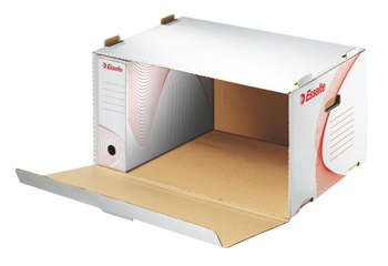 Картонная система архивации ESSELTE Короб архивный Boxy 128910 картон белый с крышкой