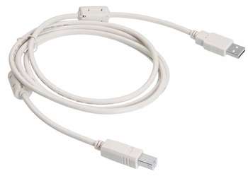 Кабель BURO USB2.0-AM/BM-1.8M-MG USB A 1.8м феррит.кольца серый