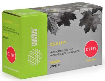 Картридж CACTUS CS-C711Y желтый для Canon LBP5300