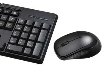 Комплект (клавиатура+мышь) Oklick 290M клав:черный мышь:черный USB беспроводная Multimedia
