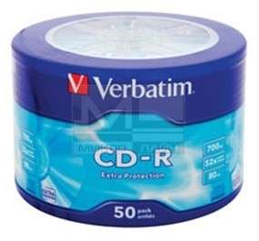 Оптический диск Verbatim Диск CD-R 700Mb 52x Cake Box