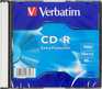 Оптический диск Verbatim CD-R 700Mb 52x Slim case 43347