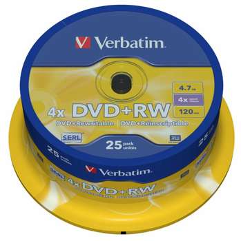 Оптический диск Verbatim DVD+RW 4.7Gb 4x Cake Box