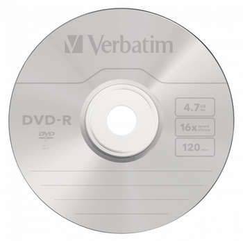 Оптический диск Verbatim DVD-R 4.7Gb 16x Cake Box 43548