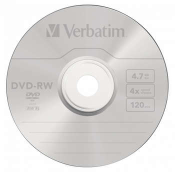 Оптический диск Verbatim DVD-RW 4.7Gb 4x Cake Box 43639