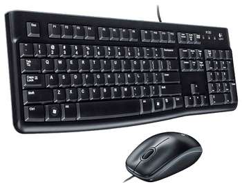 Комплект (клавиатура+мышь) Logitech Keyboard+mouse Desktop MK120 Black Retail