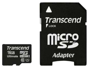 Карта памяти Transcend 16GB HC Card UHS-I Class 10 Ultimate R/W 90/45 MB/s