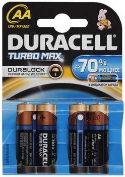 Аккумулятор DURACELL Turbo MAX LR6-4BL AA