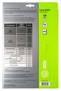 Бумага CACTUS CS-LPA4100100 A4/100г/м2/100л./белый глянцевое для лазерной печати