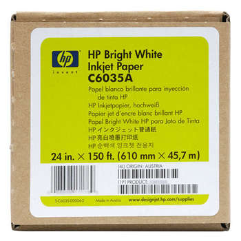Бумага HP C6035A 24" 610мм-47.5м/90г/м2/белый для струйной печати