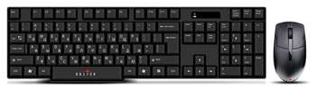 Комплект (клавиатура+мышь) Oklick 200M клав:черный мышь:черный USB беспроводная