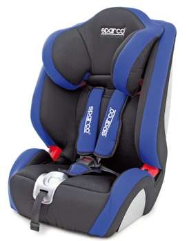 Детское кресло SPARCO F 1000 K от 9 до 36 кг  черный/голубой