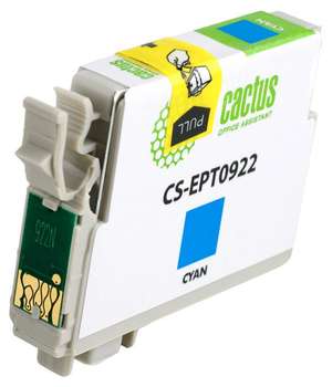 Струйный картридж CACTUS CS-EPT0922 голубой для Epson Stylus C91/CX4300/T26/T27/TX106/TX109/TX117/TX119