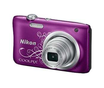 Фотокамера NIKON Фотоаппарат цифровой  A100 фиолетовый с рисунком, 20Mpx CCD, zoom 5x, HD720, экран 2.6'', Li-ion A100/PurpleLineart