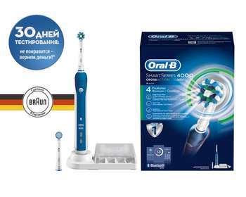 Зубная щетка Oral-B SmartSeries 4000 белый 80314369