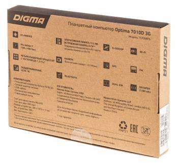 Планшет Digma Optima 7010D 3G SC7731  4C/RAM512Mb/ROM8Gb 7" IPS 1280x800/3G/Android 6.0/черный/0.3Mpix/BT/GPS/WiFi/Touch/microSDHC 64Gb/GPRS/EDGE/minUSB/2200mAh/8hr/120hrs