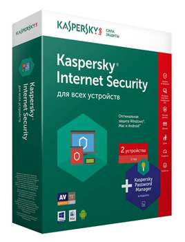 Антивирус Kaspersky ПО  Internet Security Multi-Device c Pas Man-r 2 devices 1 year Base Box