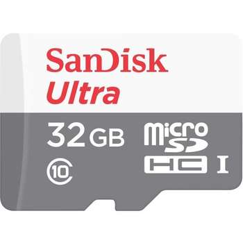 Карта памяти SanDisk microSDHC 32Gb Class10 SDSQUNS-032G-GN3MA Ultra 80 + adapter