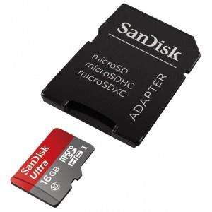 Карта памяти SanDisk MICRO SDHC 16GB UHS-I W/A SDSQUNS-016G-GN3MA