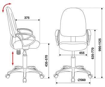 Кресло, стул БЮРОКРАТ Кресло CH-1300/OR-16 черный Престиж+ искусственная кожа