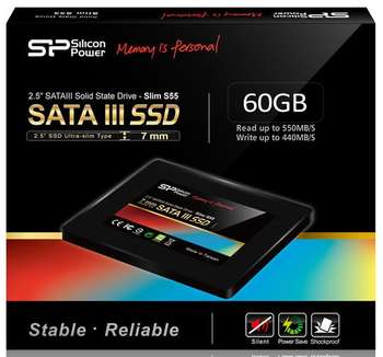 Накопитель SSD Silicon Power SSD SATA-III 60Gb SP060GBSS3S55S25 S55 2.5"