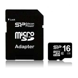 Карта памяти Silicon Power MICRO SDHC 16GB W/ADAPT SP016GBSTH010V10SP SIL. POWER