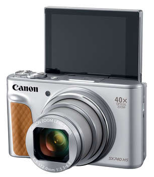 Фотокамера Canon PowerShot SX740HS серебристый 21.1Mpix Zoom40x 3" 4K SDXC/SD/SDHC CMOS 1x2.3 IS opt 1minF turLCD 10fr/s 30fr/s HDMI/WiFi/NB-13L