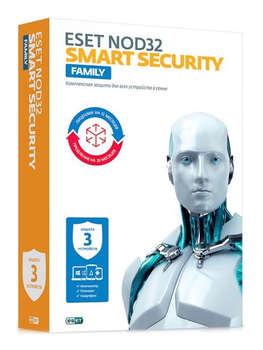 Антивирус ESET ПО NOD32 Smart Security Family 3 devices 1 year Renewal Box