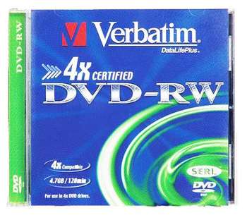 Оптический диск Verbatim Диск DVD-RW 4.7Gb 4x Jewel case