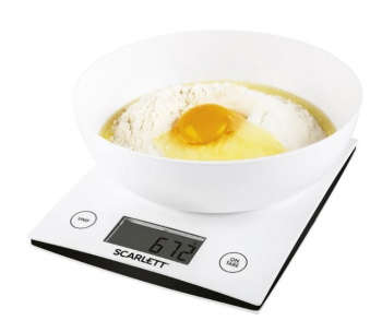 Кухонные весы SCARLETT Весы кухонные электронные SC-KS57B10 макс.вес:5кг белый