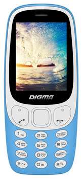 Сотовый телефон Digma N331 2G Linx 32Mb голубой моноблок 2Sim 2.44" 240x320 0.08Mpix BT GSM900/1800 FM microSD max16Gb