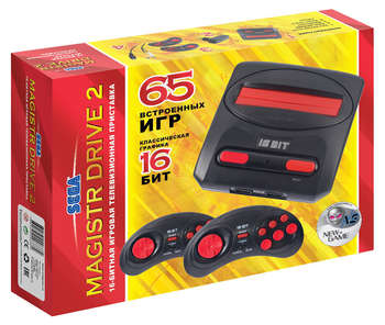 Игровая приставка MAGISTR Игровая консоль Drive 2 Little черный в комплекте: 65 игр