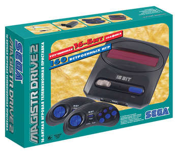 Игровая приставка MAGISTR Игровая консоль Drive 2 Little черный +контроллер в комплекте: 160 игр