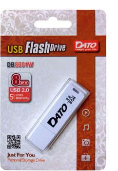 Flash-носитель DATO 8Gb DB8001 DB8001W-08G USB2.0 белый