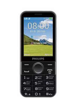 Сотовый телефон Philips E580 Xenium черный моноблок 2Sim 2.8" 240x320 2Mpix BT GSM900/1800 GSM1900 MP3 microSD max32Gb