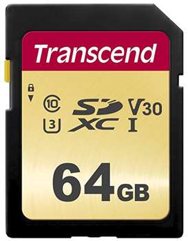 Карта памяти Transcend 64GB UHS-I U3 SD card TS64GSDC500S