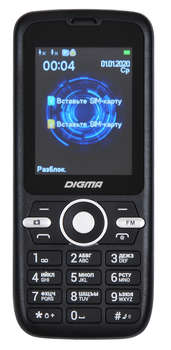 Сотовый телефон Digma Мобильный телефон B240 Linx 32Mb черный моноблок 2Sim 2.44" 240x320 0.08Mpix GSM900/1800 FM microSD