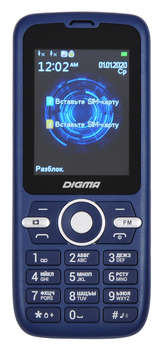 Сотовый телефон Digma Мобильный телефон B240 Linx 32Mb синий моноблок 2Sim 2.44" 240x320 0.08Mpix GSM900/1800 FM microSD