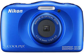 Фотокамера NIKON CoolPix W150 синий 13.2Mpix Zoom3x 2.7" 1080p 22Mb SDXC/SD/SDHC CMOS 1x3.1 5minF HDMI/KPr/DPr/WPr/FPr/WiFi/EN-EL19 (VQA111K001)
