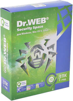 Антивирус Dr.web Базовая лицензия Security Space КЗ Акция 3-Desktop 1 year