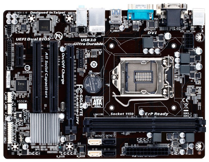 Материнская Плата Gigabyte GA-H81M-S2PV Soc-1150 Intel H81 2xDDR3.