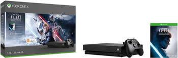 Игровая приставка Microsoft Игровая консоль Xbox One X CYV-00421 черный в комплекте: игра: Star Wars Jedi Fallen Order