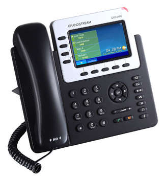 VoIP-оборудование GRANDSTREAM GXP-2140, VoIP 2 Порта Ethernet 10/100/1000, 4 SIP линий, цветной TFT дисплей 480x272, HD Audio